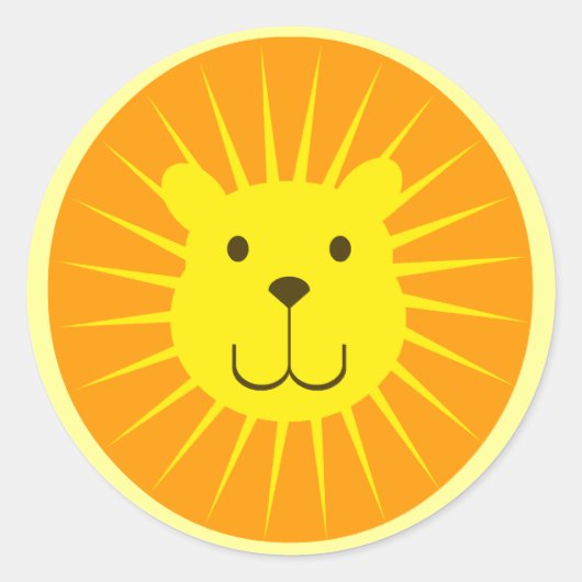 KAWAII LION SUNSHINE SWEETY RONDE STICKER (Voorkant)