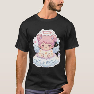 Kawaii Little Angel Chibi Esthetische Zwarte T-Shi T-shirt