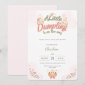 Kawaii Little Dumpling Baby Shower Uitnodiging Roz (Voorkant / Achterkant)