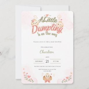 Kawaii Little Dumpling Baby Shower Uitnodiging Roz