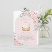 Kawaii Little Dumpling Cherry Blossoms Baby shower Bedankkaart (Staand voorkant)