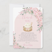 Kawaii Little Dumpling Cherry Blossoms Baby shower Bedankkaart (Voorkant)