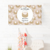 Kawaii Little Dumpling Genderneutraal Baby shower Spandoek (Insitu)