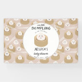 Kawaii Little Dumpling Genderneutraal Baby shower Spandoek (Horizontaal)