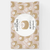 Kawaii Little Dumpling Genderneutraal Baby shower Spandoek (Verticaal)