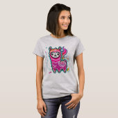 Kawaii Llama Delight: Vlammend plezier T-shirt (Voorkant volledig)