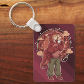 Kawaii Lobster Barista: Seafront Coffee Art Sleutelhanger (Voorkant)