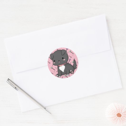 Kawaii Lollipop Pup Sticker (Envelop)