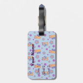 Kawaii Long en Short Hair Yorkie Cartoon Dogs Bagagelabel (Achterkant verticaal)