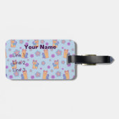 Kawaii Long en Short Hair Yorkie Cartoon Dogs Bagagelabel (Achterkant horizontaal)