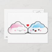 Kawaii Love Clouds Briefkaart (Voorkant / Achterkant)