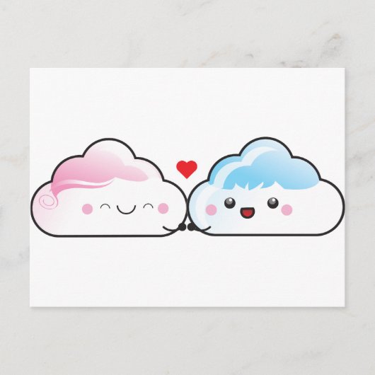 Kawaii Love Clouds Briefkaart (Voorkant)
