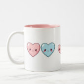 Kawaii Love Hearts Mok - Schattigee pastelbeker (Links)