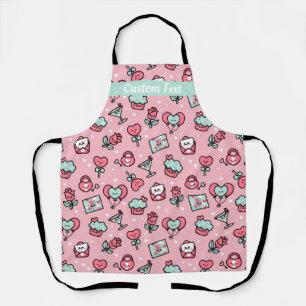 Kawaii Love Icons Seamless Valentijns Pattern Schort