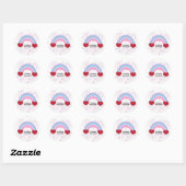 Kawaii love in the rainbow  ronde sticker (Vel)