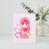 Kawaii Love Matryoshka Briefkaart (Staand voorkant)