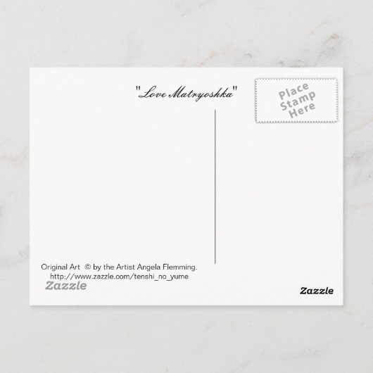 Kawaii Love Matryoshka Briefkaart (Achterkant)