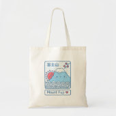 Kawaii Love Mount Fuji and Sun Japan Doodle Tote Bag (Voorkant)