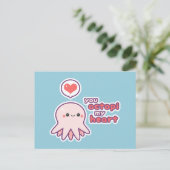 Kawaii Love Octopus Briefkaart (Staand voorkant)