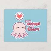 Kawaii Love Octopus Briefkaart (Voorkant)