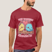 Kawaii Lovebirds - You Tweetly Complete me T-shirt (Voorkant)