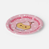 Kawaii Lovely Cupcake Birthday CUSTOM NAME Papieren Bordje (Gekanteld)