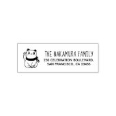 Kawaii Lucky Cat | Aangepaste naam en retouradres Zelfinktende Stempel (Design)