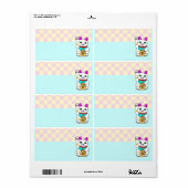 Kawaii Lucky Cat Maneki Neko Dambord Etiket (Full Sheet)