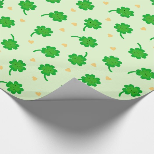 Kawaii Lucky Clover Cadeaupapier (Hoek)