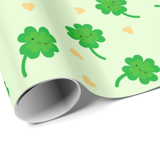 Kawaii Lucky Clover Cadeaupapier (Rol Hoek)