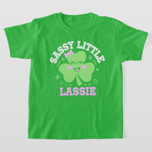 Kawaii Lucky Clover Sassy Irish Lass St. Patrick's T-shirt (Laagn)