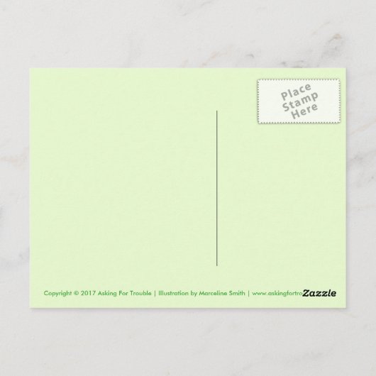 Kawaii Lucky Four Leaf Clover Briefkaart (Achterkant)