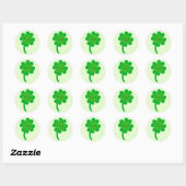 Kawaii Lucky Four Leaf Clover Ronde Sticker (Vel)