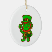Kawaii Lucky Leprechaun Keramisch Ornament (Rechts)