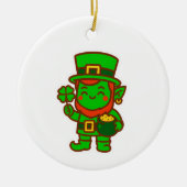 Kawaii Lucky Leprechaun Keramisch Ornament (Voorkant)