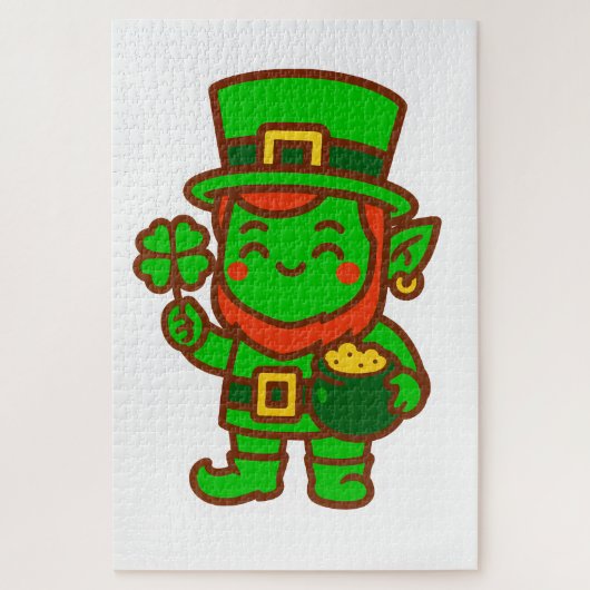 Kawaii Lucky Leprechaun Legpuzzel (Verticaal)