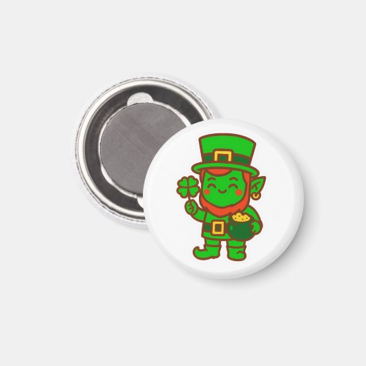 Kawaii Lucky Leprechaun Magneet (Voorkant / Achterkant)