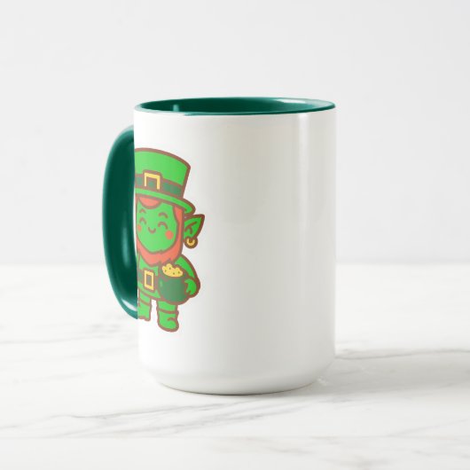 Kawaii Lucky Leprechaun Mok (Voorkant links)