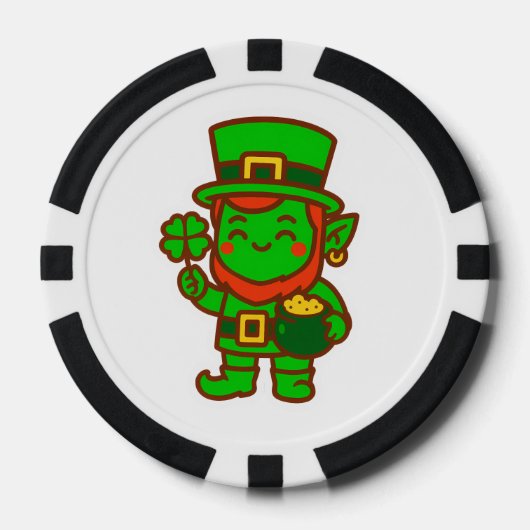 Kawaii Lucky Leprechaun Poker Chips (Voorkant)