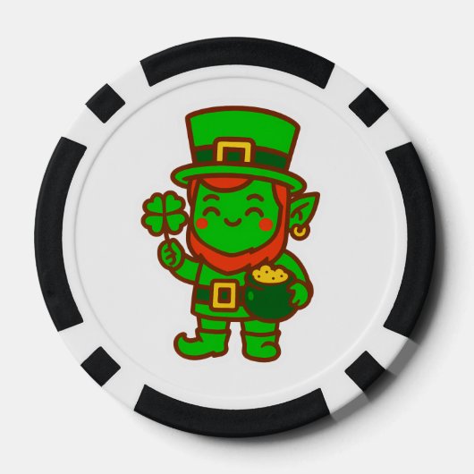 Kawaii Lucky Leprechaun Poker Chips (Achterkant)