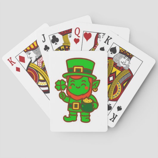 Kawaii Lucky Leprechaun Pokerkaarten (Achterkant)