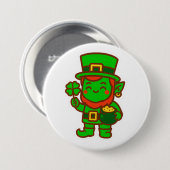 Kawaii Lucky Leprechaun Ronde Button 7,6 Cm (Voorkant /achterkant)