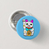 Kawaii Luckycat Ronde Button 3,2 Cm (Voorkant /achterkant)