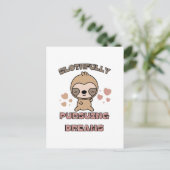 Kawaii Luiaard Dieren Puns Briefkaart (Staand voorkant)