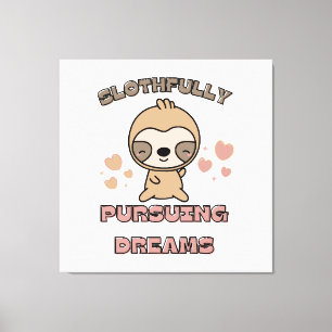 Kawaii Luiaard Dieren Puns Canvas Afdruk