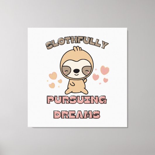 Kawaii Luiaard Dieren Puns Canvas Afdruk (Voorkant)