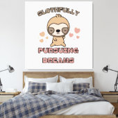 Kawaii Luiaard Dieren Puns Canvas Afdruk (Insitu (Slaapkamer))