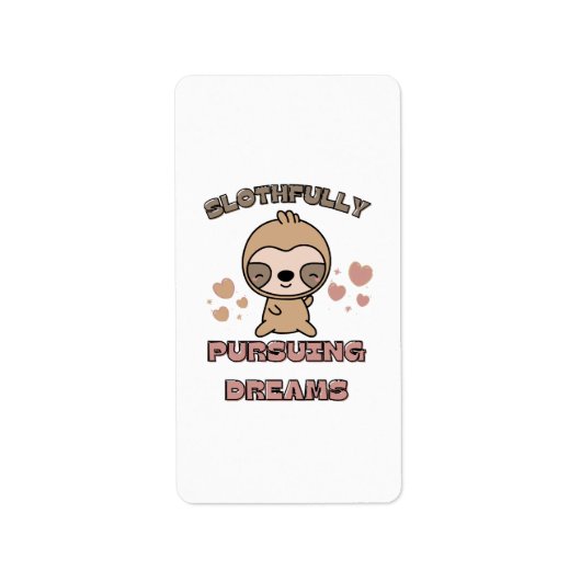 Kawaii Luiaard Dieren Puns Etiket (Voorkant)