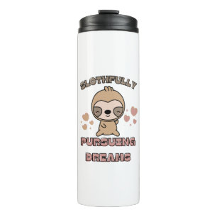 Kawaii Luiaard Dieren Woordspeling Thermosbeker