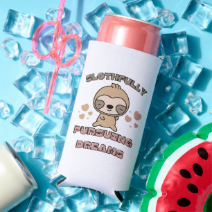 Kawaii Luiaard Dierenwoordspeling Seltzer Blikjeskoeler
